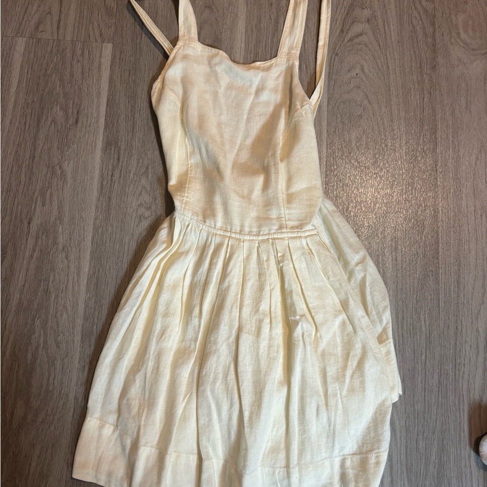 Free people Elegant Cream Sleeveless Dress